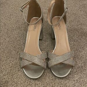 Soda Silver Strappy Women's Heels